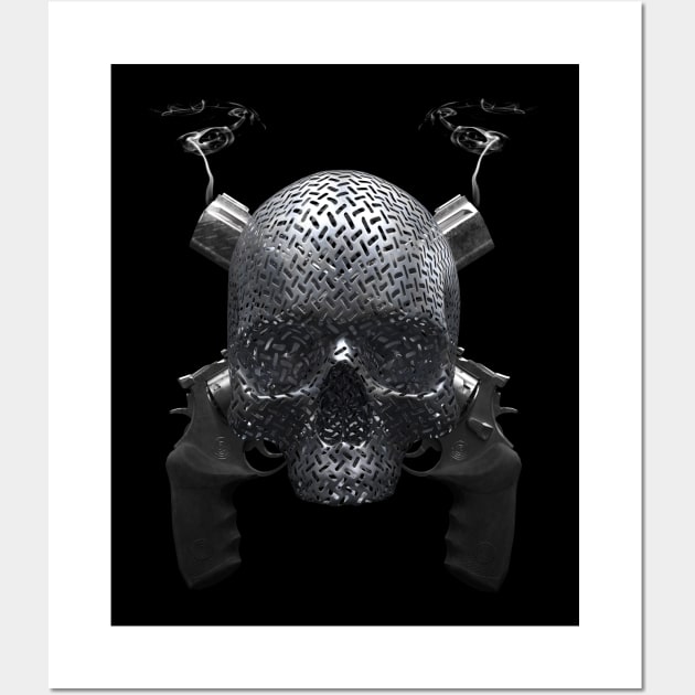 Son of a Gun Skull Wall Art by vonHobo